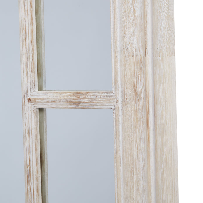 Washed Wood Framed Window Mirror