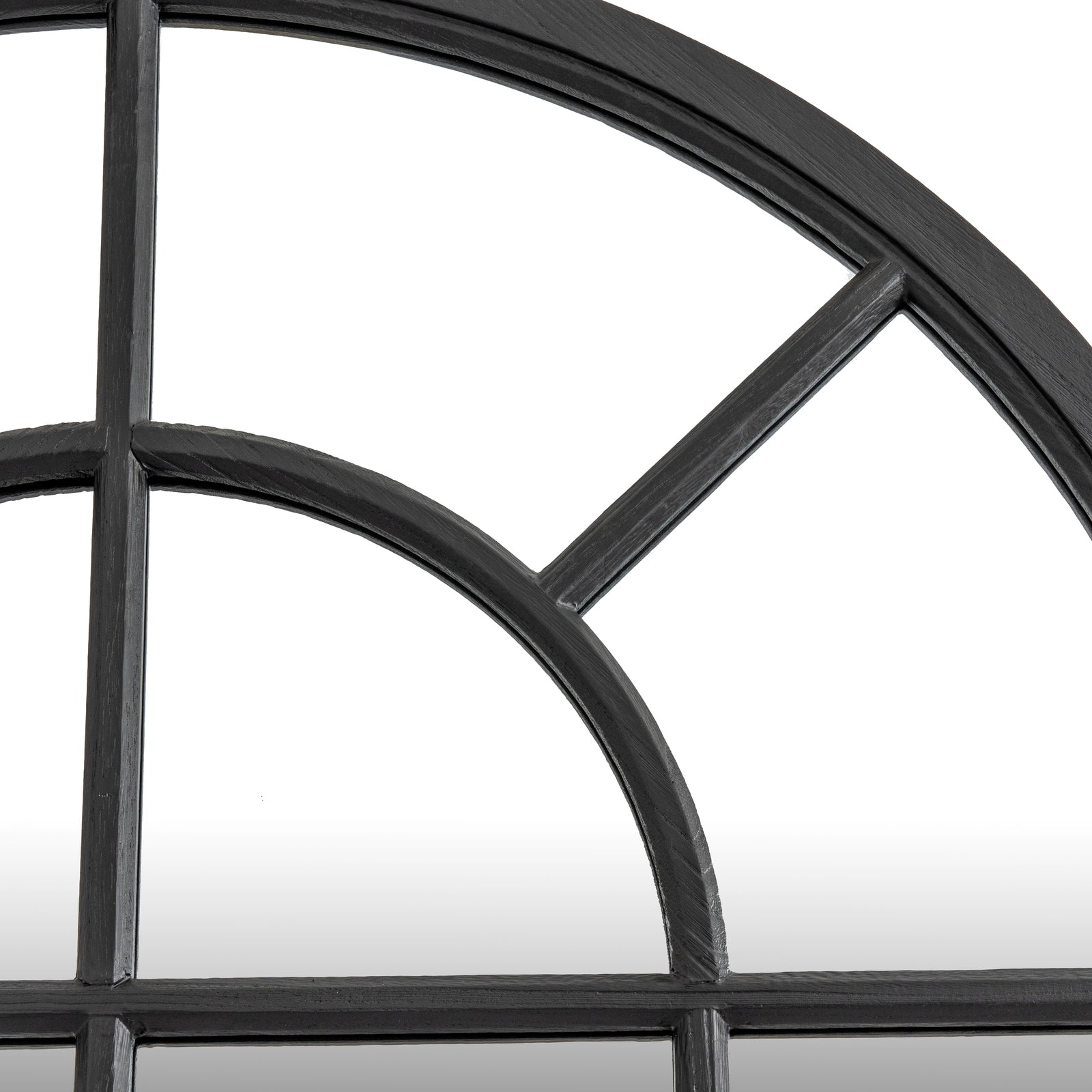 SPRING SALE! Black Wood Arched Window Mirror