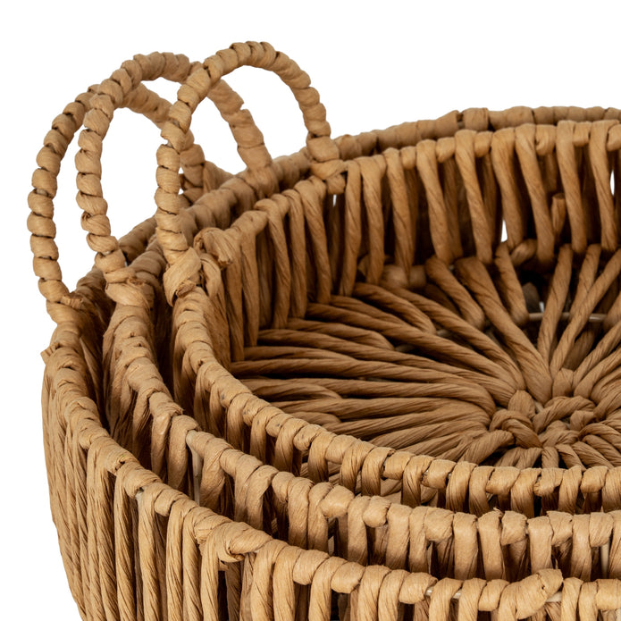 Large Loop Handle Set of 3 Round Trays