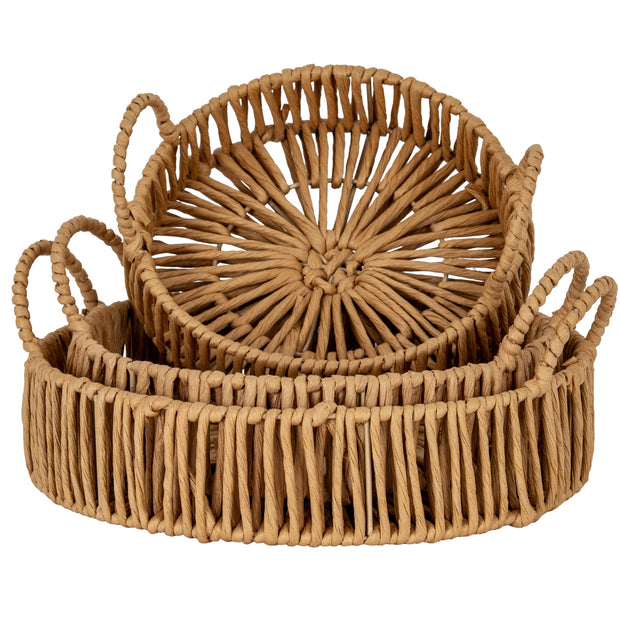Large Loop Handle Set of 3 Round Trays