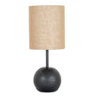 Black Cannon Table Lamp With Hessian Shade