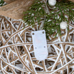 Large LED White Rattan Bauble With Branches And Ribbon