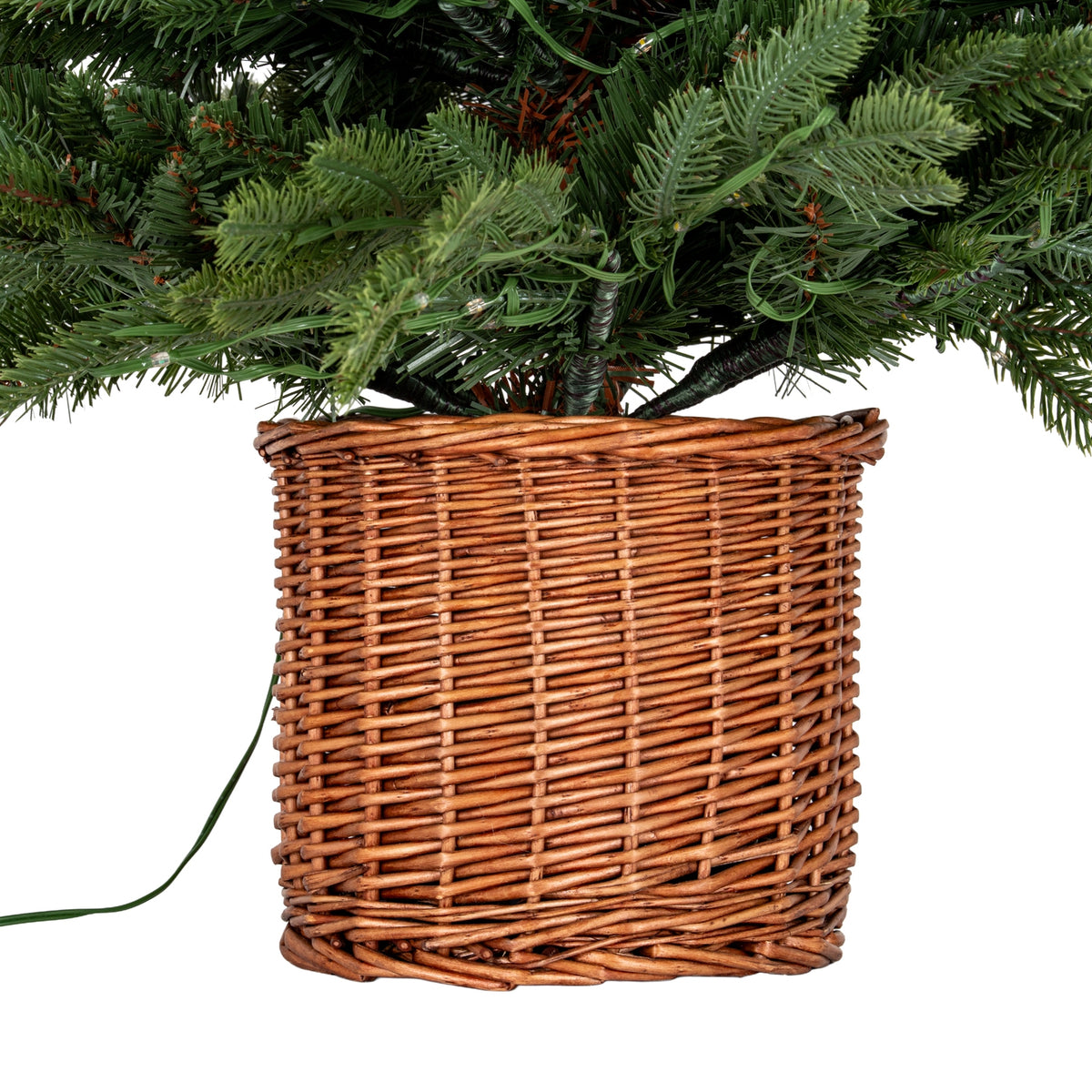 Norway Fir Pre-Lit LED 300L Fir Tree In Rattan Pot